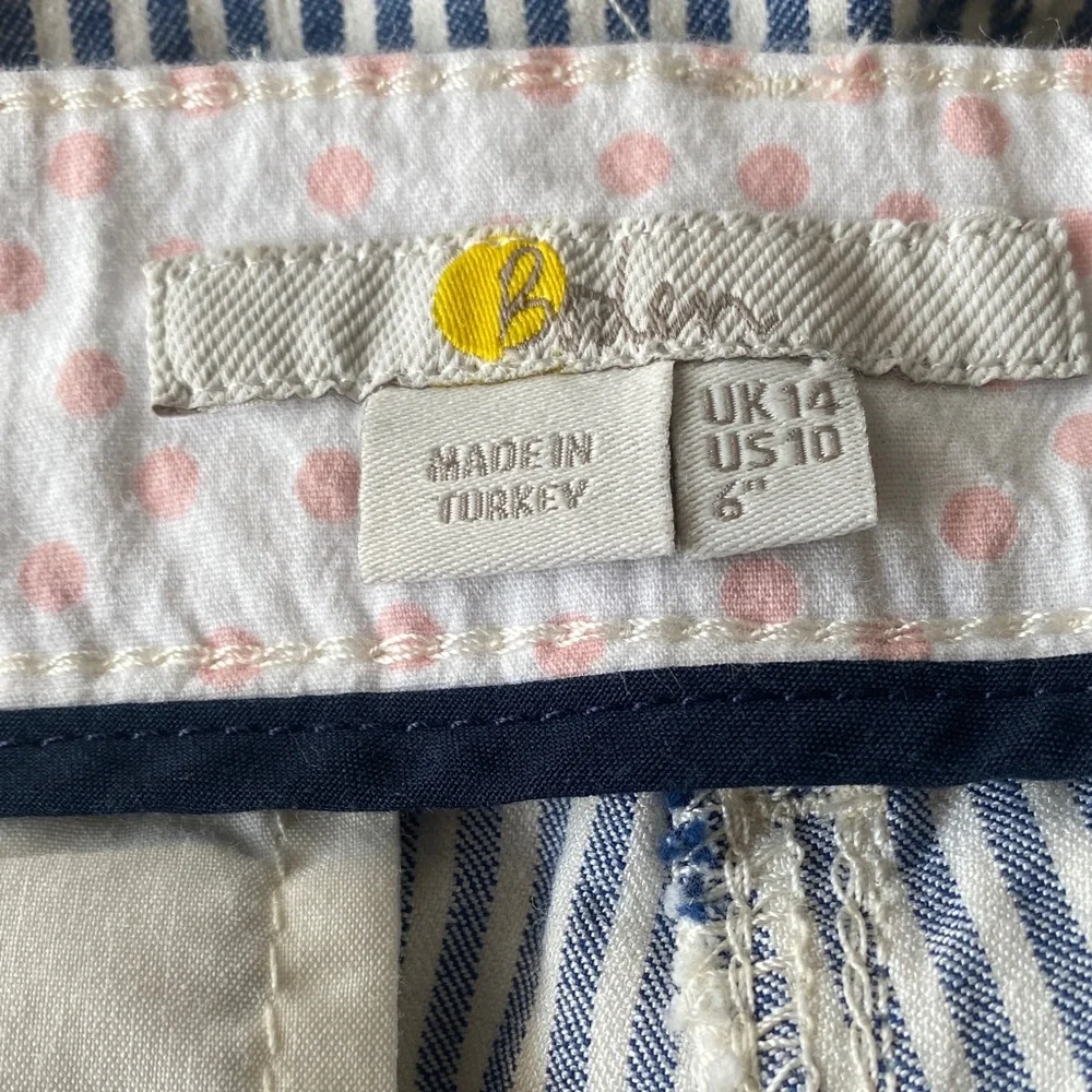 Boden Navy and White Striped Women's Bermuda Shorts. Size 10